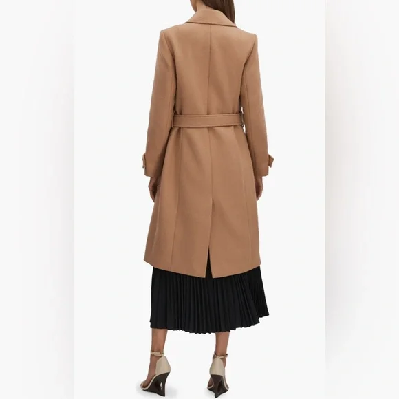 Reiss Tor Belted Wool Blend Coat In Camel NWT  US 4 - Picture 4 of 16